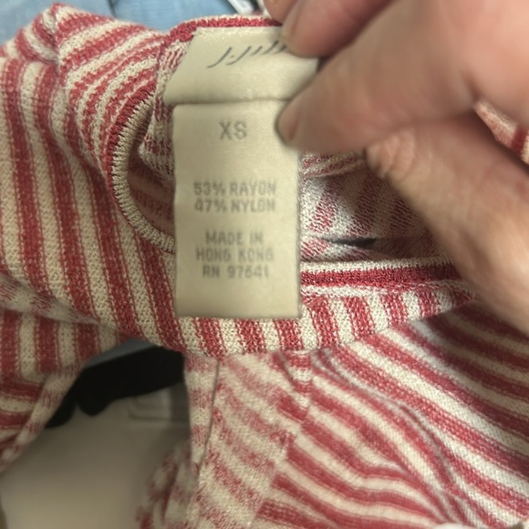 🌿J.Jill Striped Red and Cream Women's Top, size XS🌿 - Picture 6 of 6
